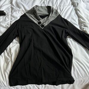 SHEIN Two-Tone Long Sleeve Shirt